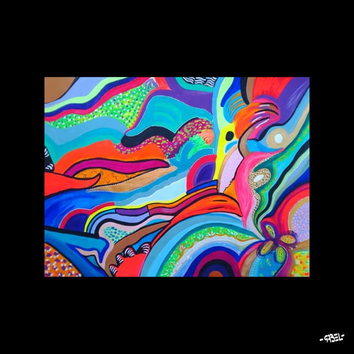 Peinture unique sur papier Canson Orange Colorea- 50 x 65 cm