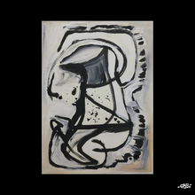 Charger l&#39;image dans la galerie, Peinture sur papier ligne noir et blanc unique - format A4 21x29cm
