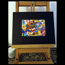 Charger l&#39;image dans la galerie, Reproduction peinture - paysage imaginaire avec passe-partout noir 24 x 30 cm
