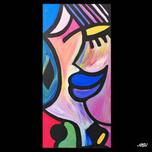 Charger l&#39;image dans la galerie, Tableau unique - Visage multicolore- 30 x 15 cm
